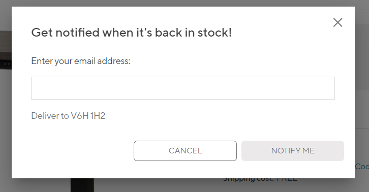How do I get notified when an out of stock item is available to